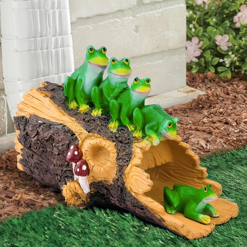 Euiroet Frogs Gutter Downspout Extender Statue, Outdoor Decor Sculpture Ornament, Decorative Gutter Extension, Splash Block, Downspout Diverter, Eco-Friendly Resin, Perfect for 3"x4" Downspouts - Image 2